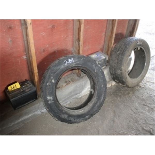 2 BATTERIES, 2 TIRES (19.5-20" )