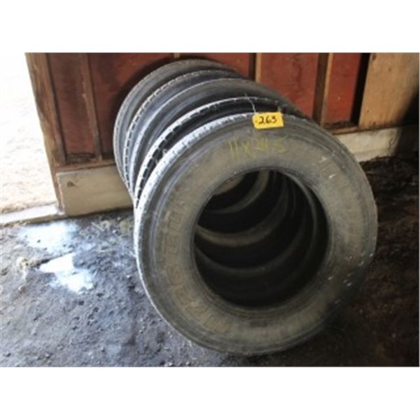 11X24.5 TIRES (9) (ALL FOR ONE MONEY)