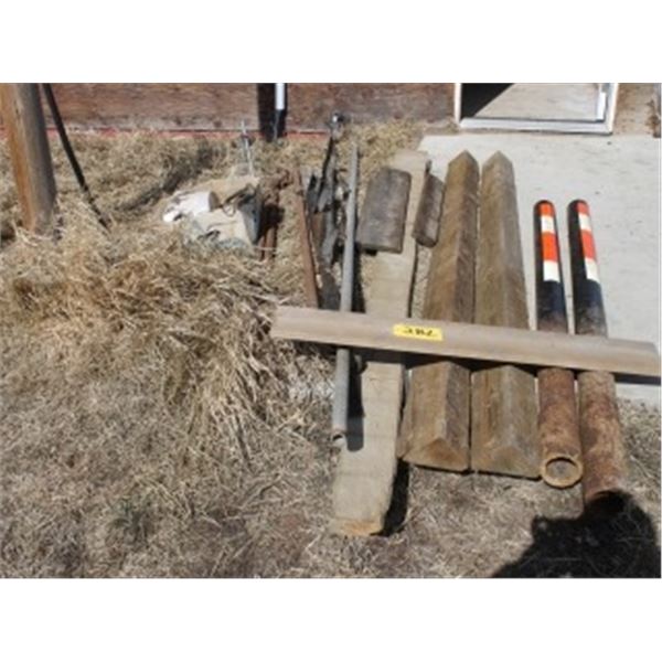 2 HARDWALL PIPES, QUANTITY OF PIPE & WOOD