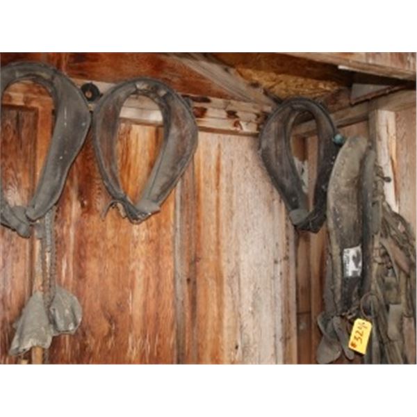 4 HORSE COLLARS & HARNESS