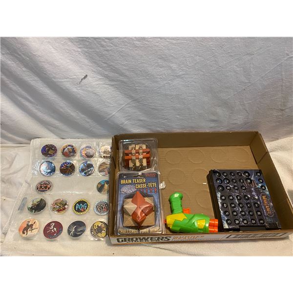 Lot of pogs and brain teaser games