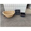 Image 1 : Basket, planter pots and wall hanging