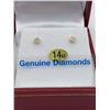 Image 1 : 14 it yellow gold stud earrings with certificate