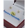 Image 2 : 14 it yellow gold stud earrings with certificate