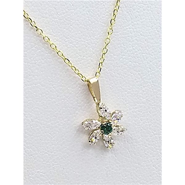 10kt yellow gold emerald 