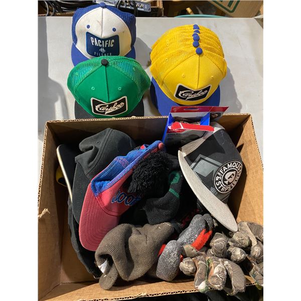 Lot of hats and gloves