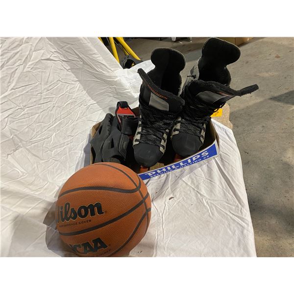 Roller blades size 10, tube and basket ball