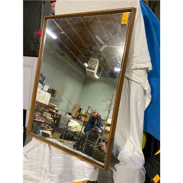 Teak mirror 33.5x40 inches