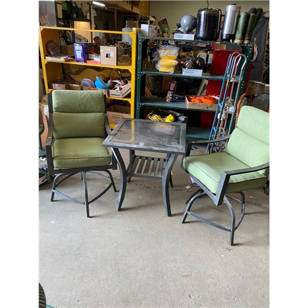 Patio table and 2 chairs table is 31 inches tall