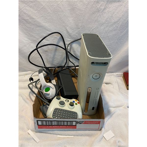 X box 360 with controller and head set