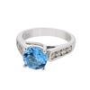 Natural 3.41 CTW Topaz & Diamond Ring 14K White Gold - REF-87Y3N