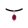 Genuine 7.71 ctw Ruby & Diamond Necklace 14KT White Gold - REF-84A2K