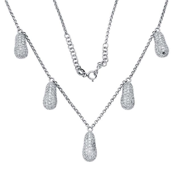 Natural 2.17 CTW Diamond Necklace 18K White Gold - REF-297Y2N