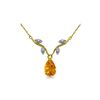 Image 1 : Genuine 1.52 ctw Citrine & Diamond Necklace 14KT White Gold - REF-30A7K