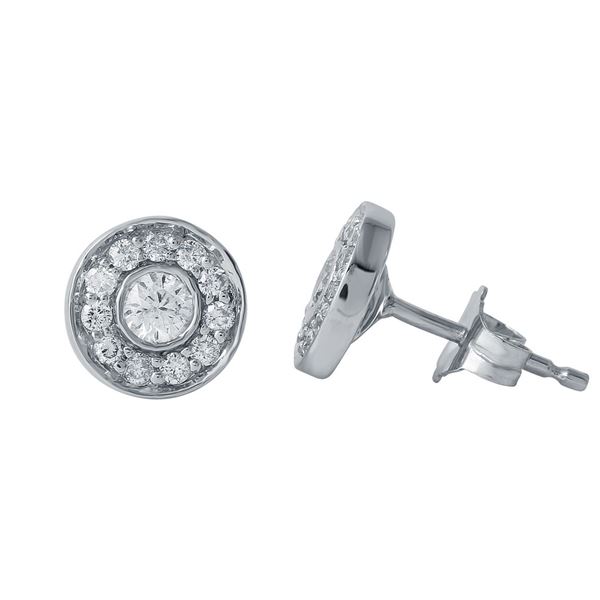 Natural 0.48 CTW Diamond Earrings 14K White Gold - REF-67M5F