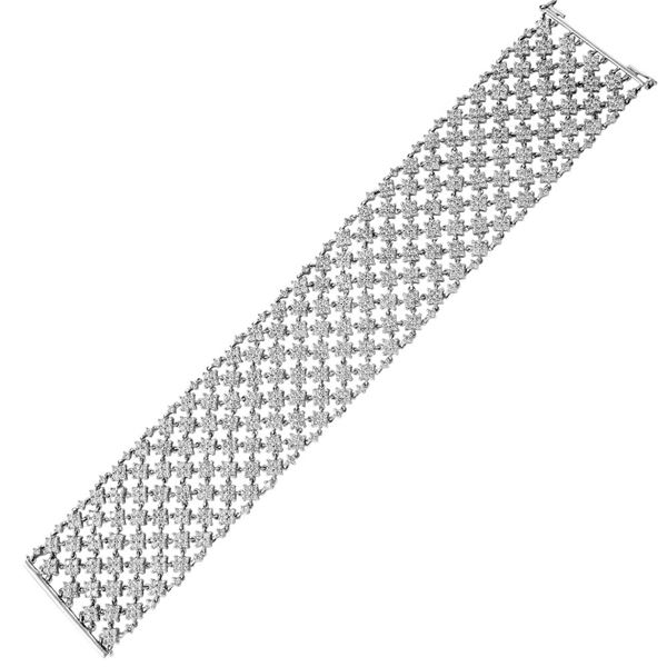 Natural 14.18 CTW Diamond Bangle 18K White Gold - REF-1572Y3N