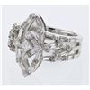 Image 1 : Natural 1.61 CTW Baguette & Diamond Ring 18K White Gold - REF-282M6F