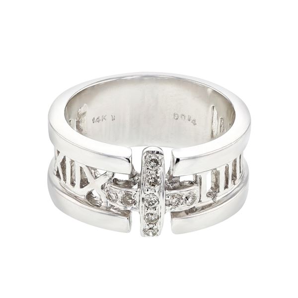 Natural 0.14 CTW Diamond Ring 14K White Gold - REF-78R3K