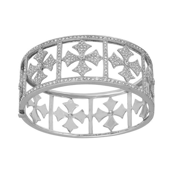 Natural 3.43 CTW Diamond & Bracelet 14K White Gold - REF-440H3W