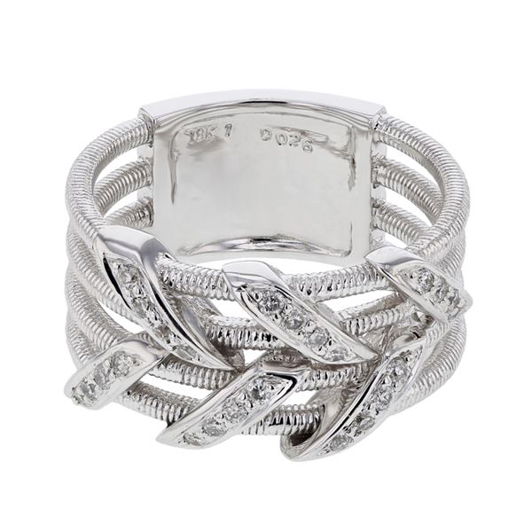 Natural 0.26 CTW Diamond Ring 18K White Gold - REF-126M9F