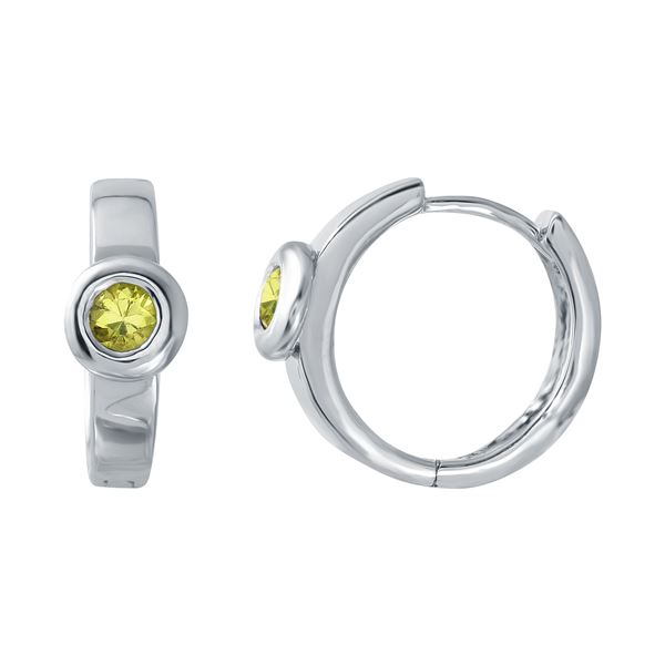 Natural 0.32 CTW Yellow Sapphire Earring 18K White Gold - REF-54H2W