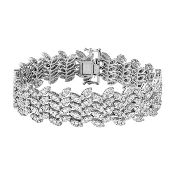 Natural 5.33 CTW Diamond Bracelet 14K White Gold - REF-513R9K