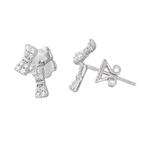 Natural 0.20 CTW Diamond Earrings 18K White Gold - REF-42M3F