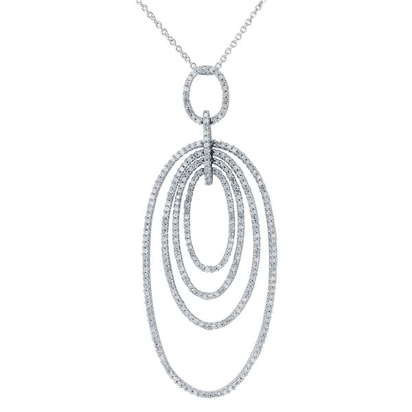 Natural 1.03 CTW Diamond Necklace 14K White Gold - REF-165Y6N