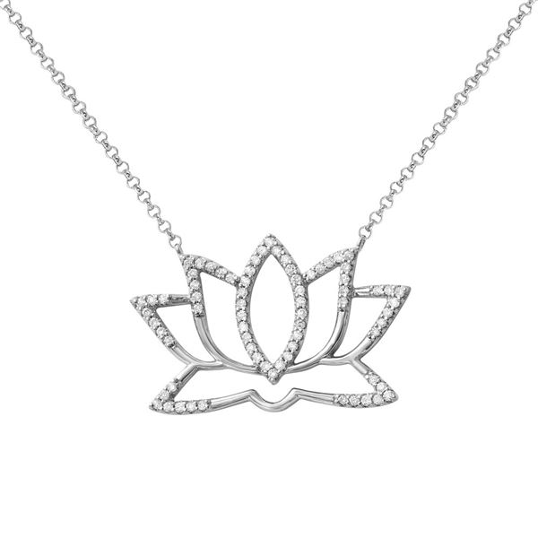 Natural 0.23 CTW Diamond Necklace 14K White Gold - REF-55X8T