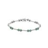 Image 1 : Natural 2.43 CTW Emerald & Diamond Bracelet 14K White Gold - REF-129Y6N