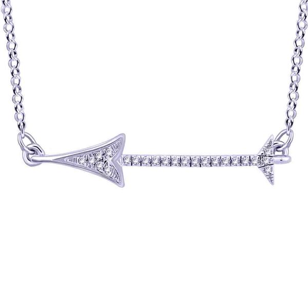 Natural 0.05 CTW Diamond Necklace 14K White Gold - REF-19Y8N