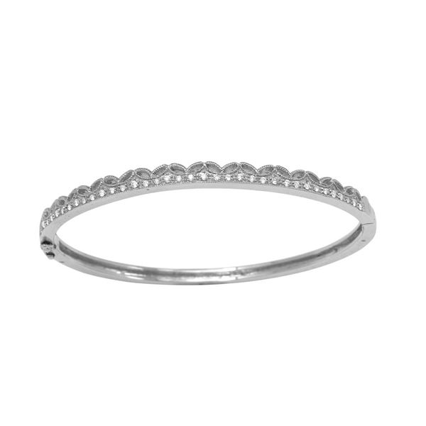 Natural 0.28 CTW Diamond Bracelet 18K White Gold - REF-167Y4N