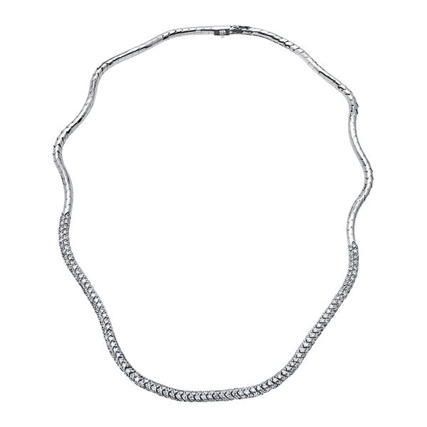 Natural 5.90 CTW Diamond Necklace 14K White Gold - REF-451R8K
