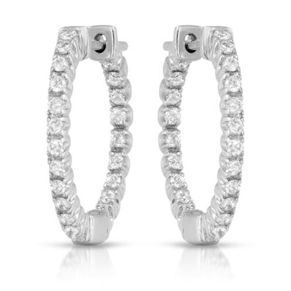 Natural 0.42 CTW Diamond Earrings 14K White Gold - REF-54X9T