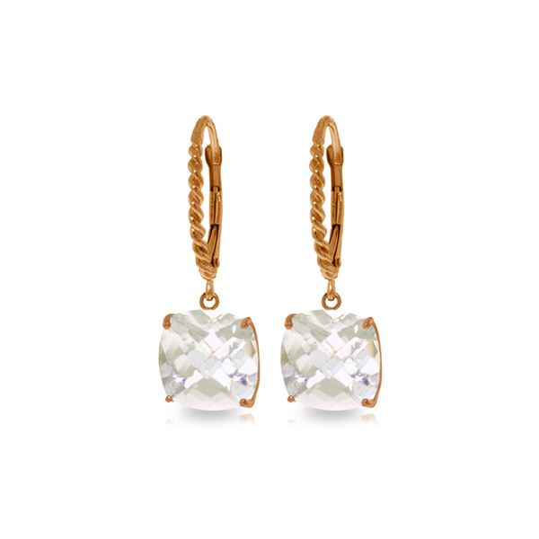 Genuine 7.2 ctw White Topaz Earrings 14KT Rose Gold - REF-48K3V