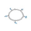 Image 1 : Natural 3.29 CTW Turquoise & Diamond Bracelet 14K White Gold - REF-90X2T