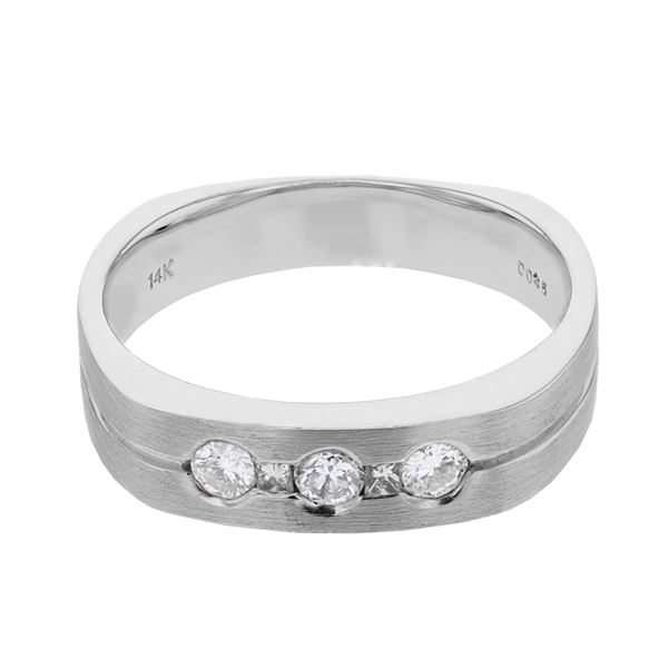 Natural 0.35 CTW Diamond & Princess Diamond Ring 14K White Gold - REF-99M9F