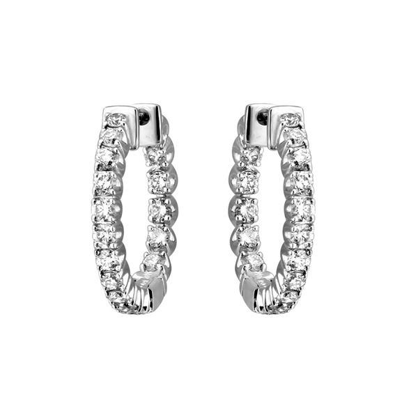 Natural 1.12 CTW Diamond Earrings 14K White Gold - REF-111X6T