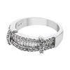 Image 1 : Natural 0.81 CTW Diamond & Baguette Ring 18K White Gold - REF-144M2F