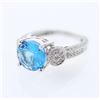 Natural 4.80 CTW Topaz & Diamond Ring 18K White Gold - REF-111R6K