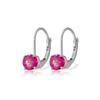 Genuine 1.30 ctw Pink Topaz Earrings 14KT White Gold - REF-23F6Z