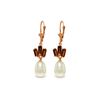 Genuine 9.35 ctw Pearl & Garnet Earrings 14KT Rose Gold - REF-26V6W