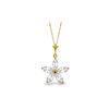 Genuine 1.40 ctw White Topaz Necklace 14KT Yellow Gold - REF-25M8T