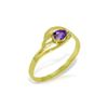 Image 1 : Genuine 0.30 CTW Amethyst Ring 14KT Yellow Gold - REF-30V5W