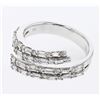 Image 1 : Natural 1.01 CTW Baguette & Diamond Ring 18K White Gold - REF-144W2H