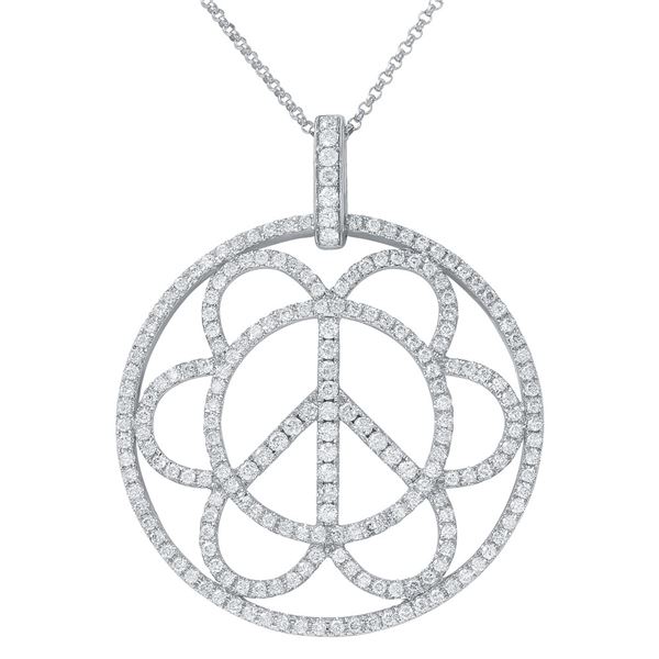 Natural 1.55 CTW Diamond Necklace 14K White Gold - REF-151T2X