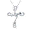 Image 1 : Natural 0.06 CTW Diamond Necklace 14K White Gold - REF-40F5M