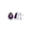Image 1 : Genuine 6.82 ctw Amethyst & Diamond Earrings 14KT White Gold - REF-119F7Z
