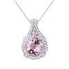 Image 1 : Natural 9.02 CTW Amethyst & Diamond Pendant 14K Gold - REF-112K5R