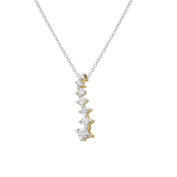 Natural 0.25 CTW Diamond Necklace 14K Yellow Gold - REF-37K8R